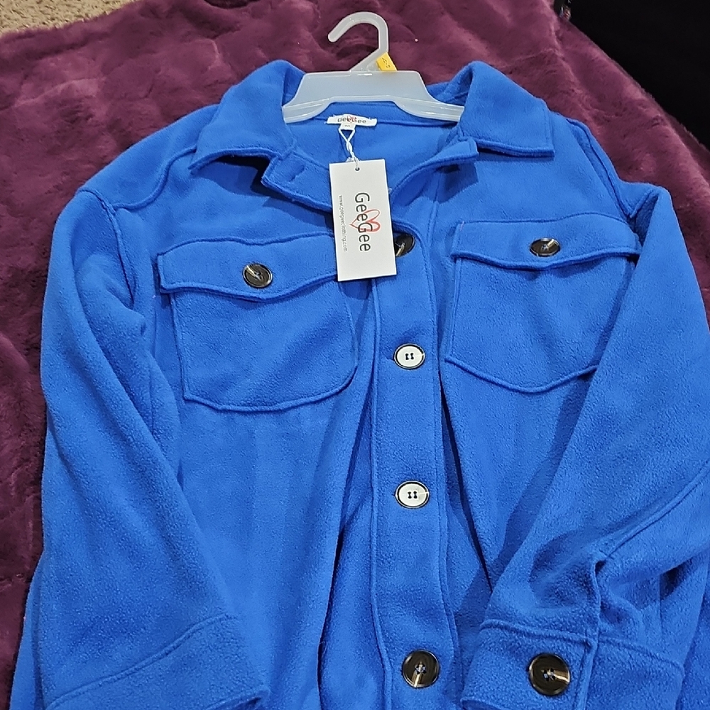GeoBee Women's Blue Teddy Jacket